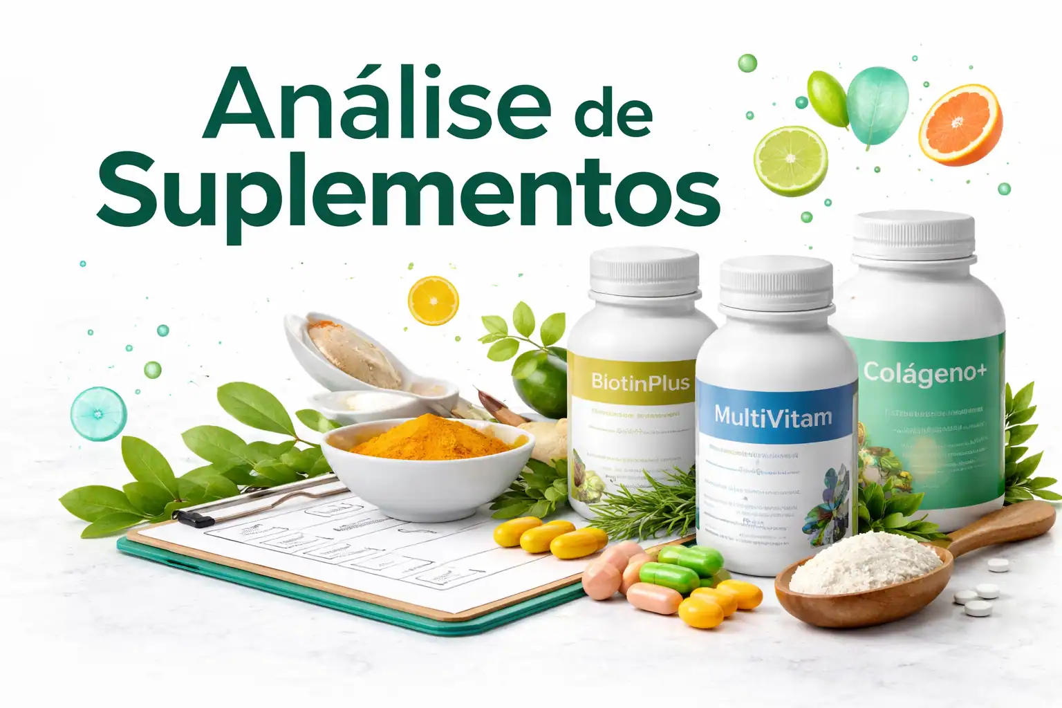 análise de suplementos com conteúdos educativos sobre suplementação
